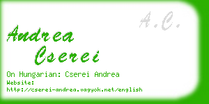andrea cserei business card